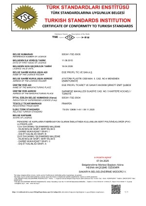 TS EN 12608-1 Pimapen TSE Belgesi-2025-2026