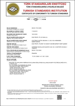 TSE UYGUNLUK BELGESİ